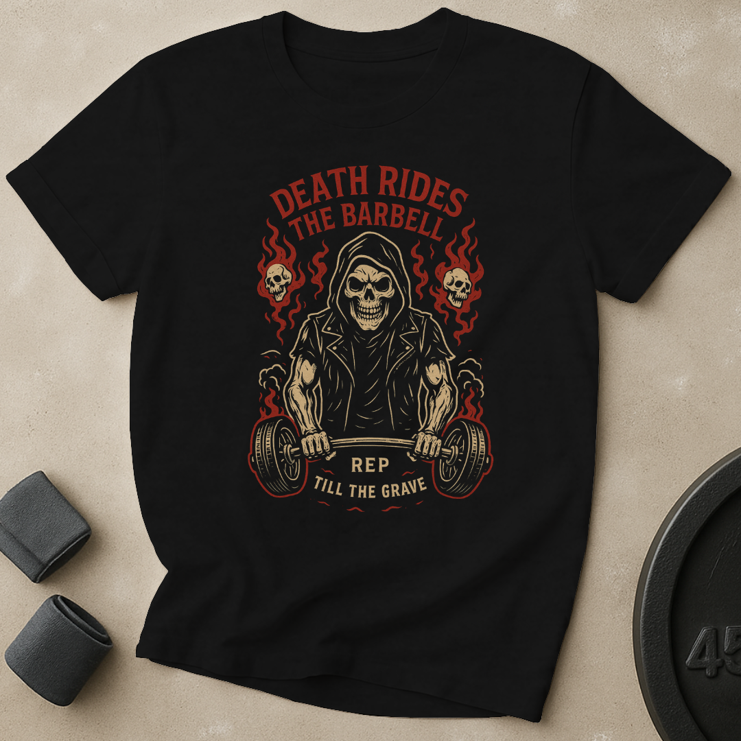 Death Rides The Barbell T-Shirt