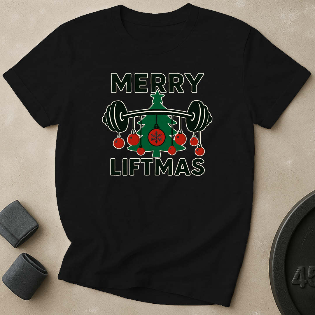 Merry Liftmas Barbell T-Shirt