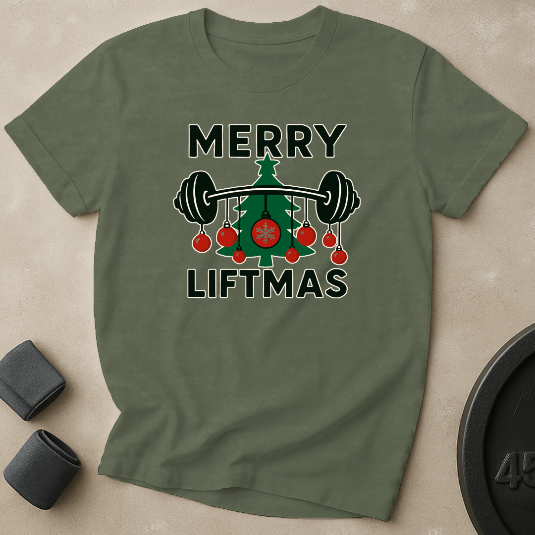 Merry Liftmas Barbell T-Shirt