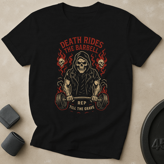 Death Rides The Barbell T-Shirt